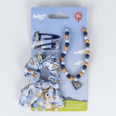 Cerda Dívčí sada vlasových doplňků s náhrdelníkem BLUEY 4 ks