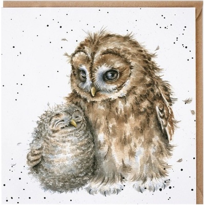 Přání Wrendale Designs "Owl-ways By Your Side", 15x15 cm - Soví rodina