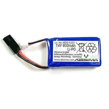 ABSIMA Батерия 2 клетки за Absima Spirit 1/16 Monster Truggy 7.4V 800mAh Battery LiPo AB30-DJ03 (AB30-DJ03)
