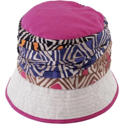 Fiebig Headwear since 1903 Bucket hat letní lněný klobouček fuchsia