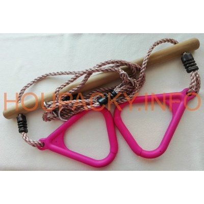 Monkey´s hrazda Home dřevěná s plastovou rukojetí tmavě růžová