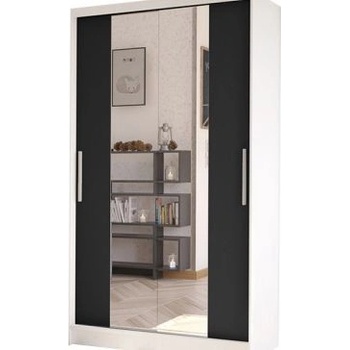 Kapol Costa II 100 cm s posuvnými dveřmi s děleným zrcadlem Stěny bílá / černá