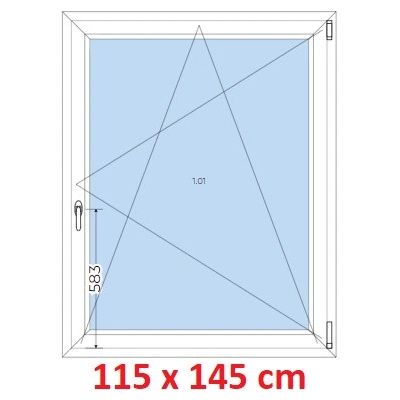 Soft Plastové okno 1150 x 1450 mm otevíravé a sklopné Zlatý dub
