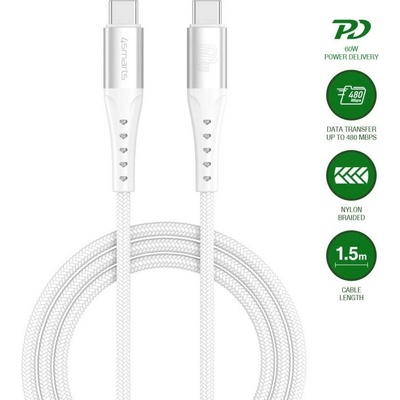 4Smarts 541452 USB-C USB-C® 1,5m bílý