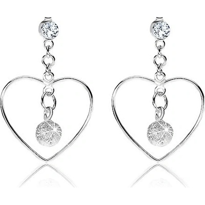 Šperky eshop obrys srdce čirý krystalek Swarovski blýskavá kulička I30.11