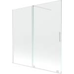 Mexen Velar параван за вана, плъзгащ се, 2-крилен, 160 x 150 см, прозрачен, бял (896-160-000-01-20)