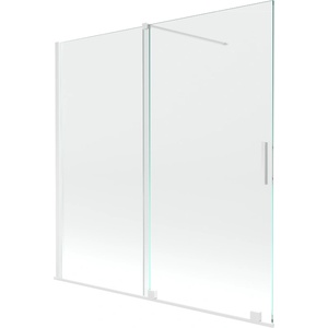 Mexen Velar параван за вана, плъзгащ се, 2-крилен, 160 x 150 см, прозрачен, бял (896-160-000-01-20)