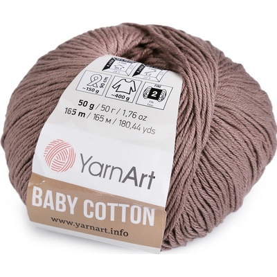 Pletací příze Baby Cotton 50 g béžová tm. 1 ks