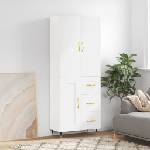 vidaXL Висок шкаф, бял, 69, 5x34x180 см, инженерно дърво (3195995)