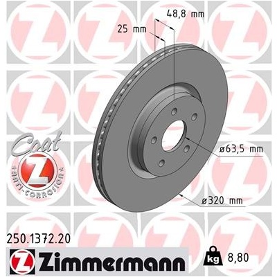 Brzdový kotouč ZIMMERMANN 250.1372.20