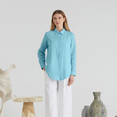 Linen Tales Lněná košile Tales Closet Sky Blue Lněná Azalka
