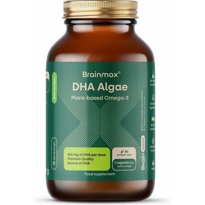 BrainMax DHA Algae 250 mg 60 rostlinných softgelových kapslí