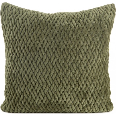 Eurofirany KAYLA mäkká s pleteným vzorom olivová Polyester 45 x 45 cm