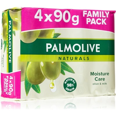 Palmolive Naturals Aloe & Olivy toaletní mýdlo 4 x 100 g