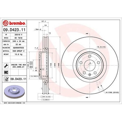 Brzdový kotúč BREMBO 09.D423.11