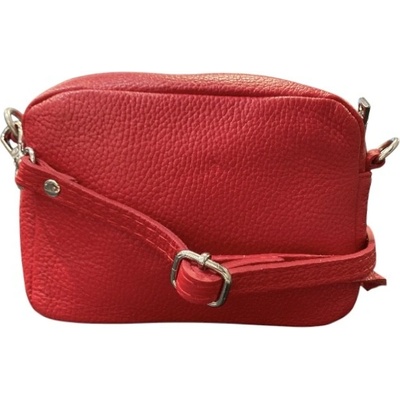 Vera Pelle dámská kožená malá crossbody kabelka 1276 d58 červená