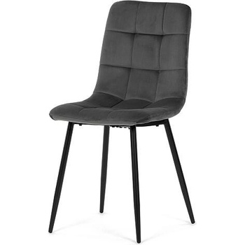 Autronic CT-281 GREY4 šedá sametová látka nohy černý kov