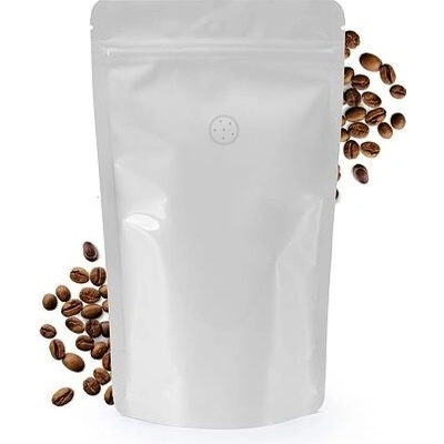 Doypack ZIP | bílý lesk | AL | ventil obsah 75g (110 x 185 + 65 mm)