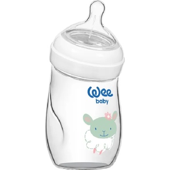 Image 1 of Wee Baby Извито стъклено шише Wee Baby Natural, 180 ml, овчица (146)