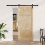 vidaXL Преплъзваща се врата ORKDAL 86 x 198, 5 см Естествено и черно (3445564)