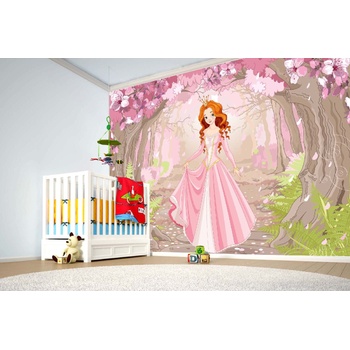 DIMEX ART s. r. o Самозалепваща се флизелинова фототапета принцеса в пролетната гора 375 x 250 см