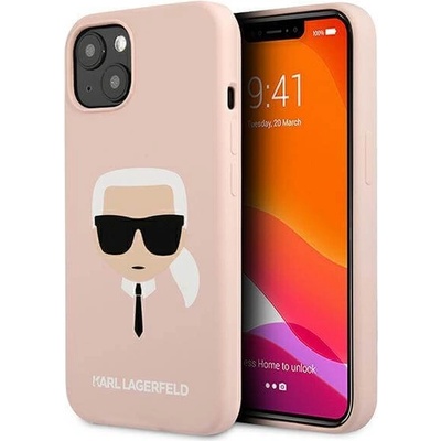 KARL LAGERFELD Head Silicone Case - дизайнерски силиконов кейс за iPhone 13 mini (розов)