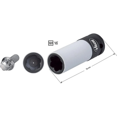 Špeciálny kľúč / hlavice k demontáži a montáži skrutiek kolies Mercedes-Benz VIGOR V4309