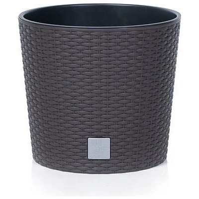 Prosperplast Závěsný květináč RATO ROUND + vklad 25,6 cm umbra
