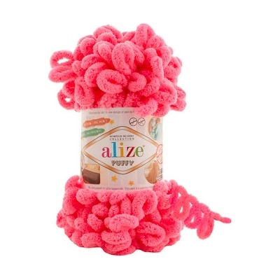 Priadza Alize Puffy 377 - neonově růžová