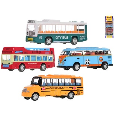 Mikro Автобус 10см метален заден ход 4бр в кутия