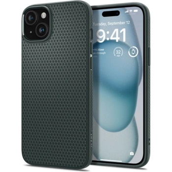 Image 1 of Apple Силиконов калъф кейс Spigen Liquid Air Apple iPhone 15, Abyss Green