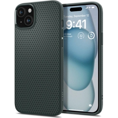 Apple Силиконов калъф кейс Spigen Liquid Air Apple iPhone 15, Abyss Green