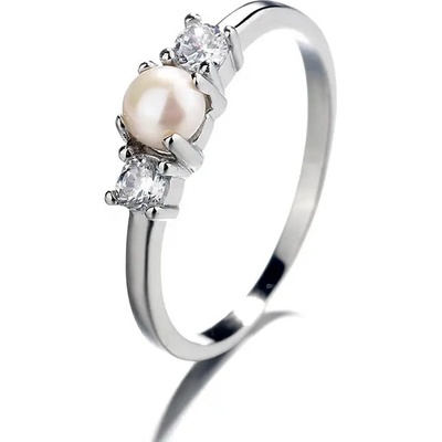 Majya Stříbrný prsten s perlou MARIA 10037