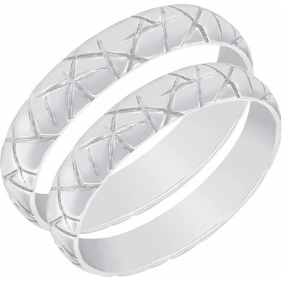 Eppi Snubní prsteny ze zlata s rýhami Atani RW38587