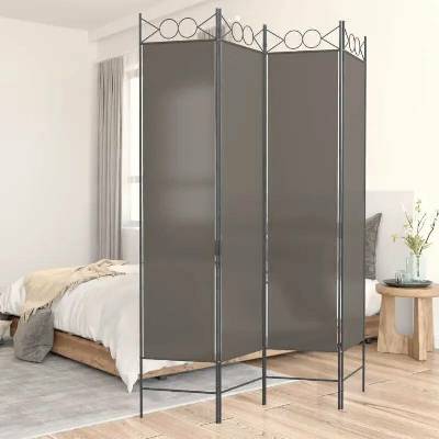 vidaXL Paraván skládací 160 × 200 cm textil antracitový 4dílný 350152