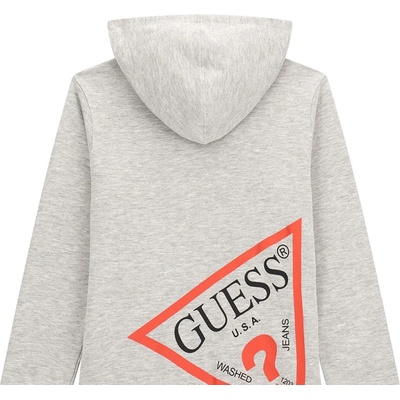 GUESS Суичър в светло сиво за момче с голямо червено лого Guess