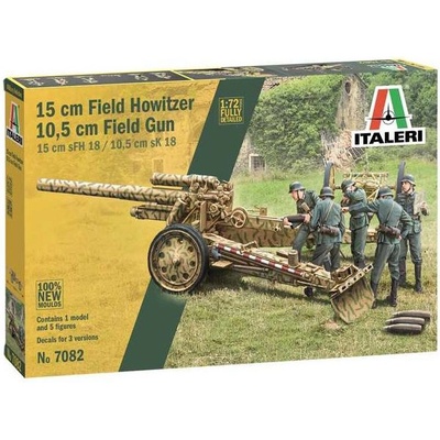 Italeri Model Kit military 7082 15 cm Field Howitzer10,5 cm Field Gun CF 33-7082 1:72