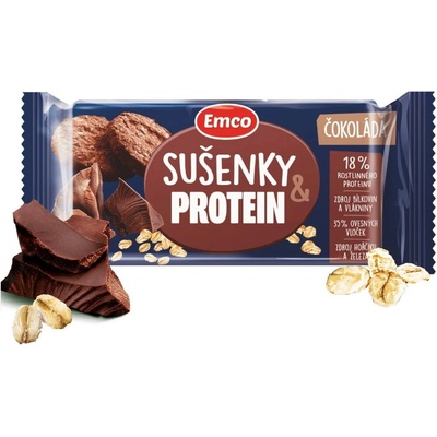 Emco Ovsené sušienky PROTEIN s čokoládou 60 g