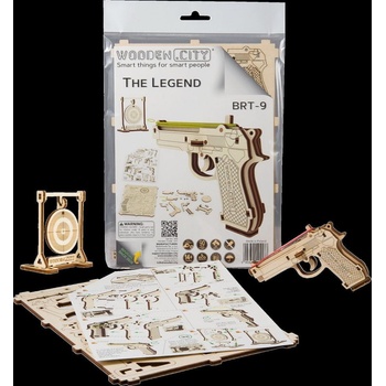 Wooden City 3D puzzle Pistole Legend BRT-9, 31 ks