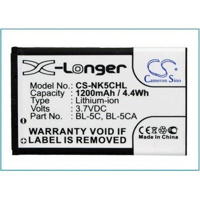 Cameron Sino Батерия (заместител) за NOKIA BL-5C, 1100, 1250, 1600, N70, N71. 3, 7V, 1200mAh (CS-MB-NOK-BL5C)