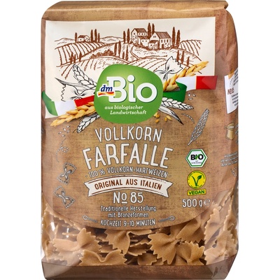 dmBio celozrnné farfalle No.85 0,5 kg