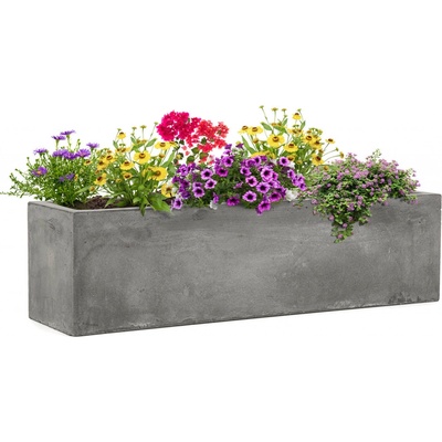 Blumfeldt Solidflor, květináč, 75 x 20 x 20 cm, sklolaminátsvětle šedý Světle šedý cement