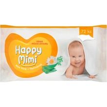 Happy Mimi dětské vlhčené ubrousky Aloe vera + Heřmánek 72 ks
