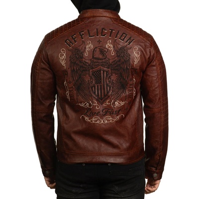 AFFLICTION мъжко яке affliction - code of honor - КАФЯВО - 110ow418-br