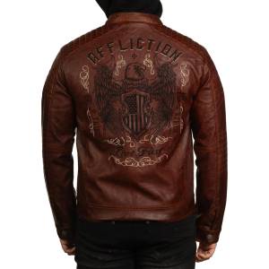 AFFLICTION мъжко яке affliction - code of honor - КАФЯВО - 110ow418-br
