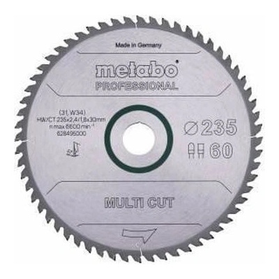 Metabo Pílový kotúč Multi Cut Professional 235x30 Z60 FZ/TZ 5° 628495000