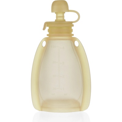 Zopa Silikónové plniteľné vrecko na detskú stravu Transparent Yellow
