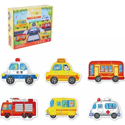 IZMAEL Detské drevené puzzlee Traffic 25 dielov