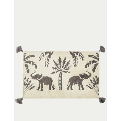 Marks & Spencer Изтривалка за баня от памучна смес с мотив на слон Marks & Spencer сива Marks & Spencer | Siv | Home | ЕДИН РАЗМЕР