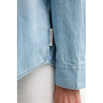 Calvin Klein Дънкова риза Calvin Klein Jeans дамска в синьо със стандартна кройка с класическа яка LV047D752G (LV047D752G)